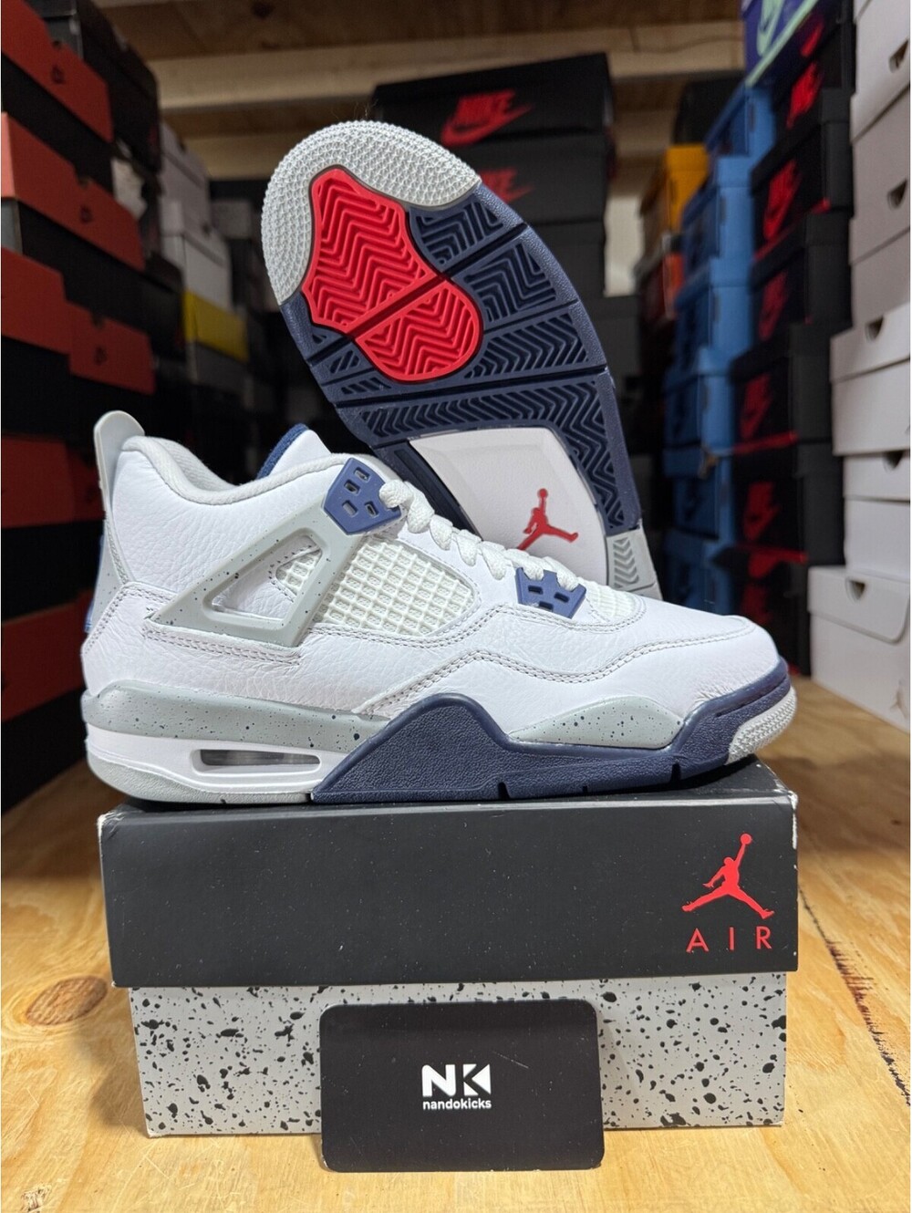 Air Jordan 4 Retro GS 'Midnight Navy' 408452-140 BRAND NEW SIZE 5Y